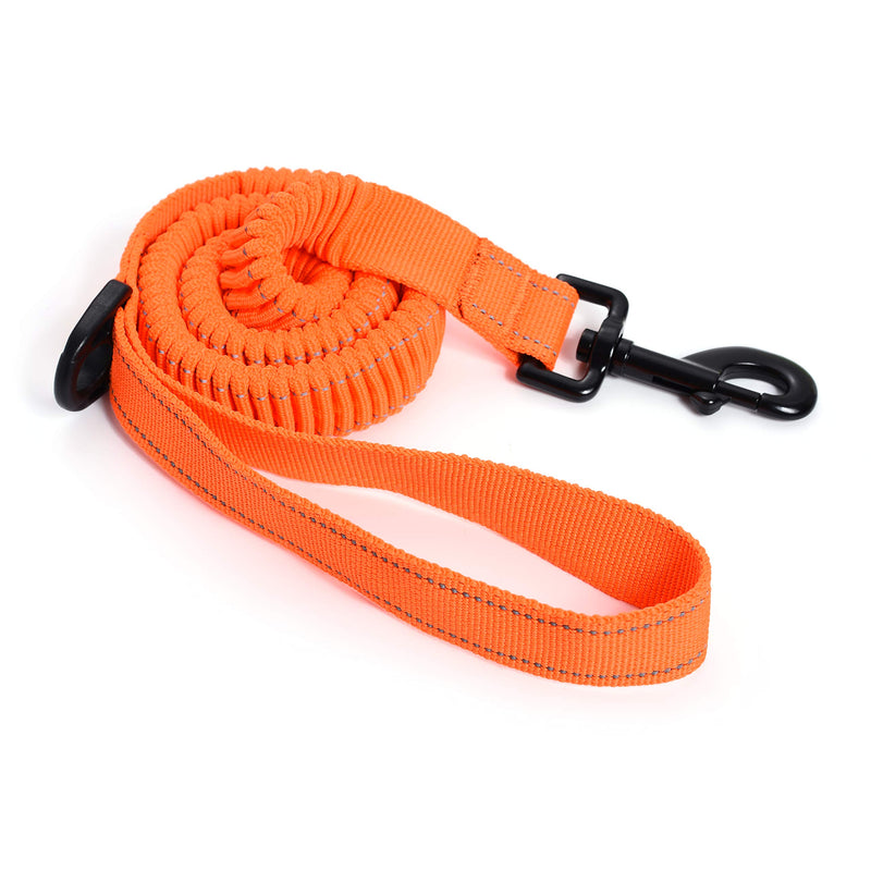 Mile High Life | Bungee Dog Leash | Gentle Pull Training Lead | Soft Comfort Texture | 3-5 Feet | For Dogs/Cats Under 20 lb (Orange) Orange - PawsPlanet Australia