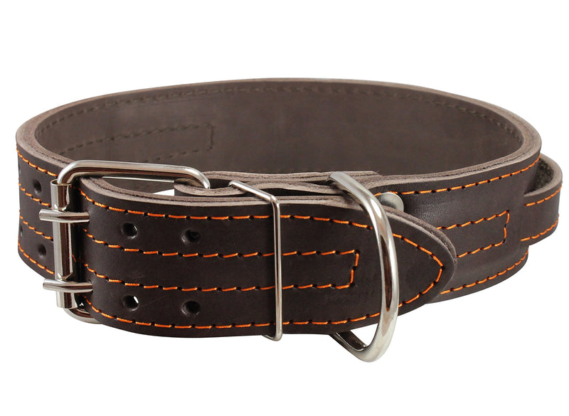 [Australia] - Dogs My Love Brown Genuine Leather 27"x1.75" Wide Handle Collar Fits 20"-24" Neck X-Large Great Dane Mastiff 