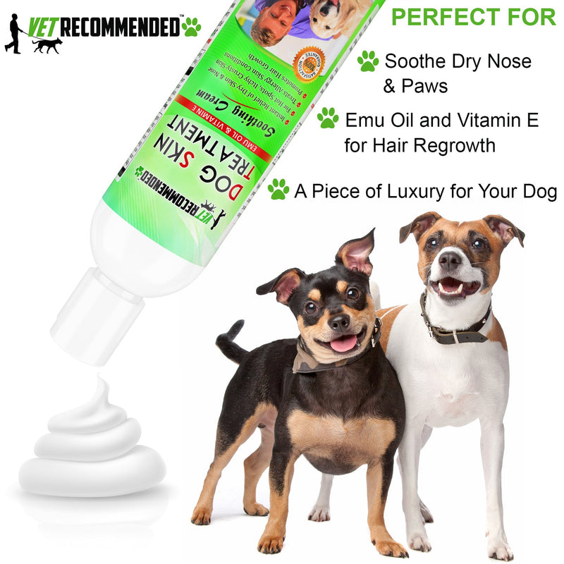 Vet Recommended Dog Dry Skin Cream & Moisturizer - Helps Dog Hair Loss Regrowth - Dry Nose & Cracked Paws - Works with Hot Spots for Dogs - 240ml (8 Oz) - PawsPlanet Australia