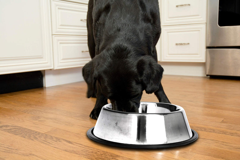 [Australia] - Iconic Pet 12 Cup Stainless Steel Non-Skid Pet Bowl for Dog or Cat (2 Pack) 8 Cup/64 oz. 