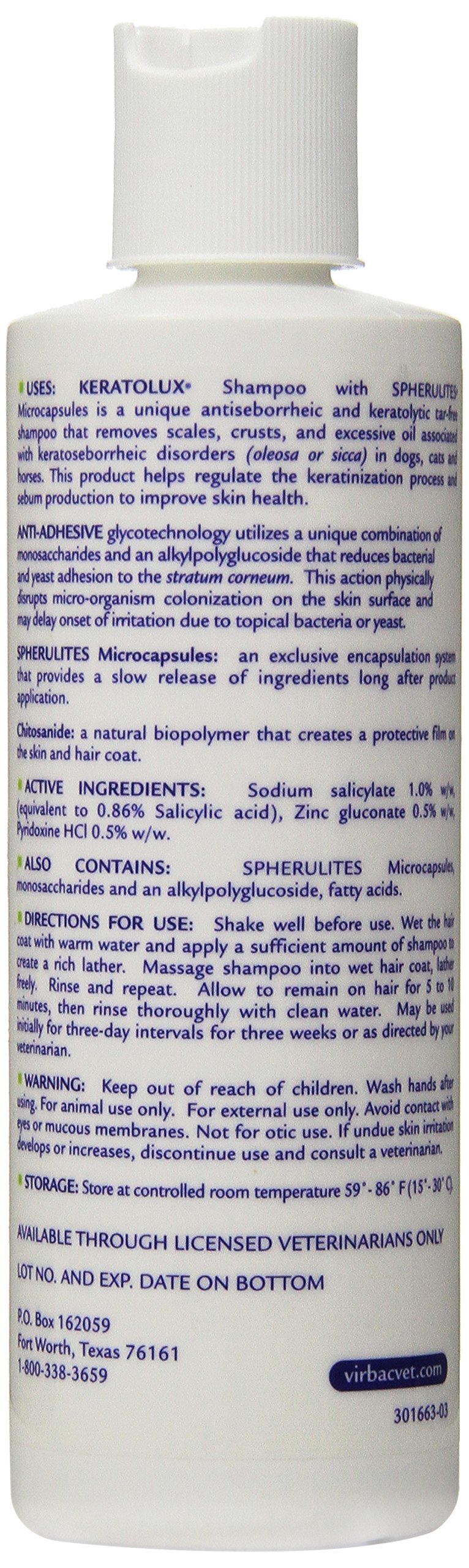 Virbac Keratolux Shampoo 8 Ounce - PawsPlanet Australia