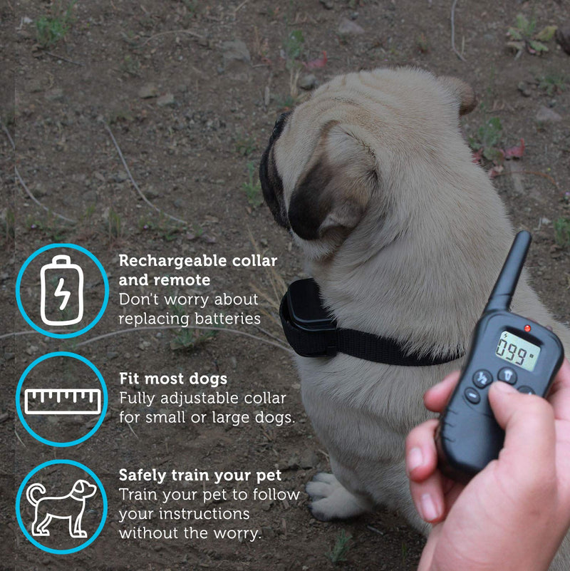 [Australia] - Paws & Pals Shock Collar for Dogs - Safe w/Adjustable Intensity, Waterproof, Electric Re-Chargeable Best for S/M/L/X-Large Dog Bark Remote Control Training Collar | Up-to 330 Yards, LCD, 100LV 2 Pack 