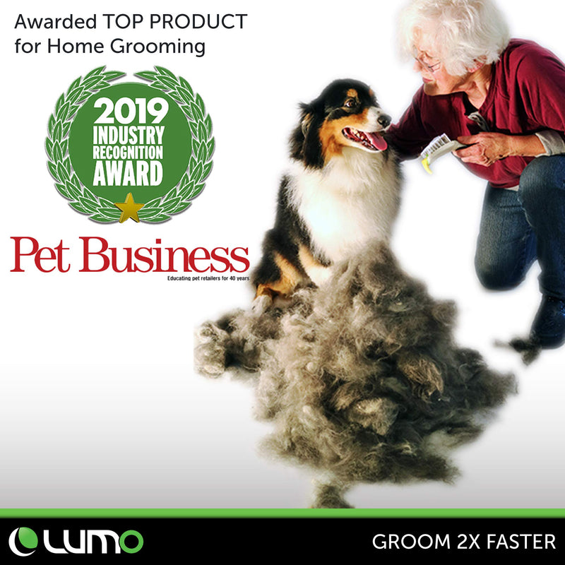 [Australia] - LUMO: All-in-one Self-Cleaning Pro Grooming Tool for Dogs and Cats - Gently Detangle Knots & Remove Loose Undercoat – Deshed 2X Faster Safely Without Blade & Naturally Sheen - Pets Love It LONG HAIR (e.g. Golden Retriever, Husky) 