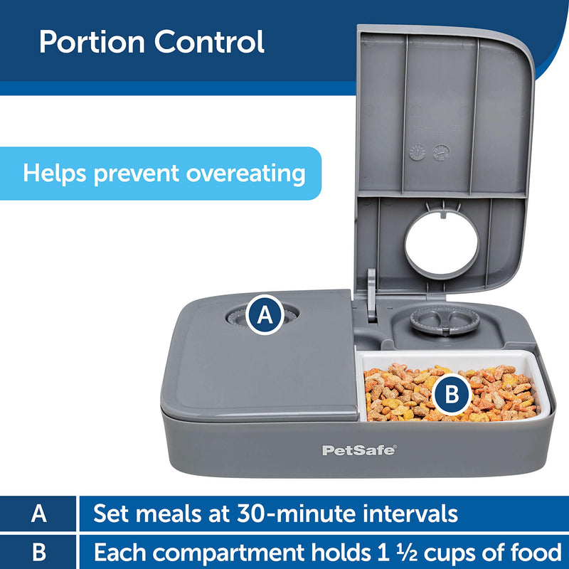 [Australia] - PetSafe Dog and Cat Food Dispenser, 5 Meal with Digital Clock or 2 Meal Tamper Resistant with Dials Automatic Pet Feeders, Portion Control, Holds Dry Food 2-Meal Feeder 