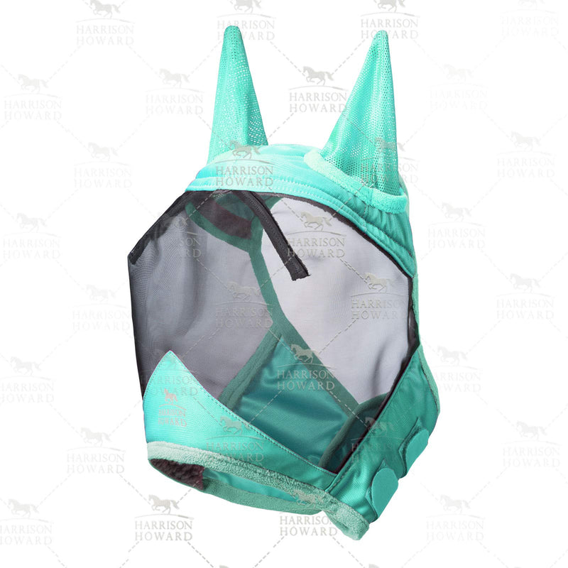 Harrison Howard CareMaster Pro Luminous Horse Fly Mask Standard with Ears UV Protection for Horse-Summer Mint(S; Pony) Pony (Small) Summer Mint - PawsPlanet Australia