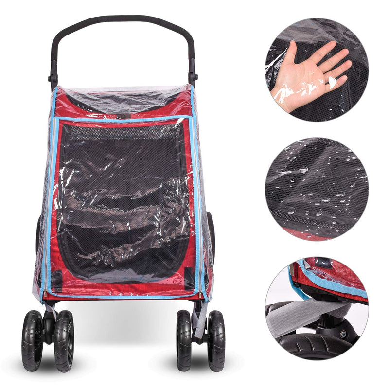 Cover Rain Cover, Only Cover for Dog Stroller, Zipper Front Opening, Easy to Get On/Off with Breathable Window - Dog Stroller Rain Cover - PawsPlanet Australia