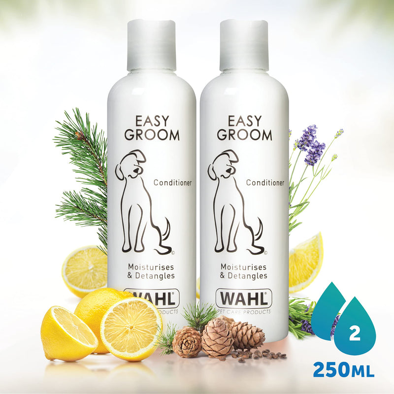 Wahl Easy Groom Pet Conditioner, Dog Shampoo, Conditioner for Dogs, Moisturises Skin and Coats, Removes Dandruff, For Dogs Dry Skin, Conditioner for Dogs, Twin Pack - PawsPlanet Australia