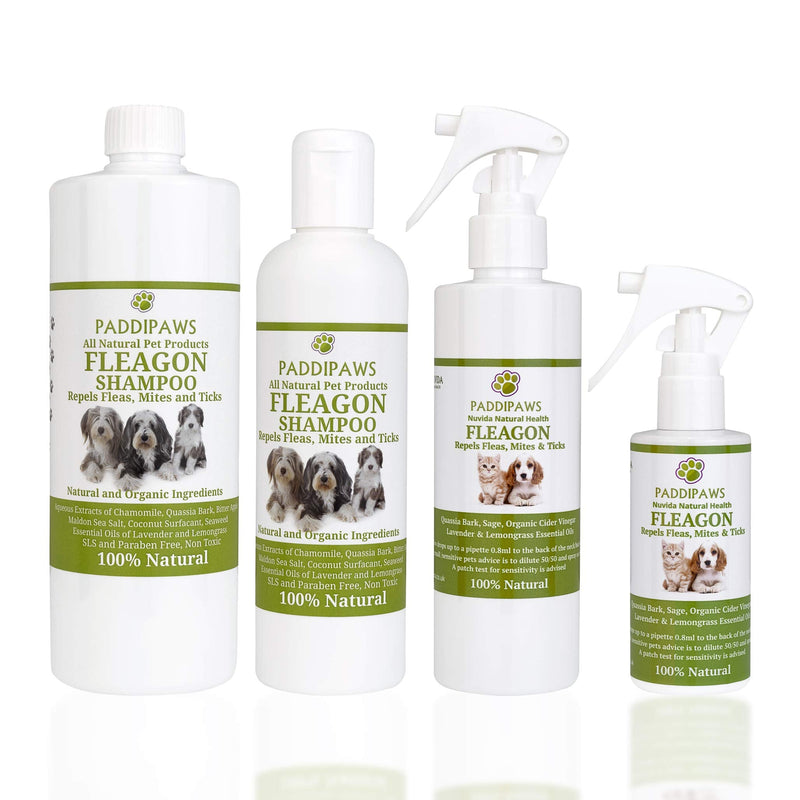 100% Natural Flea Shampoo - Antibacterial - Anti Fungal Shampoo - Natural Control and Prevention from Fleas and other Parasites - Safe Chemical Free Natural Flea Away Shampoo - 500ml - PawsPlanet Australia