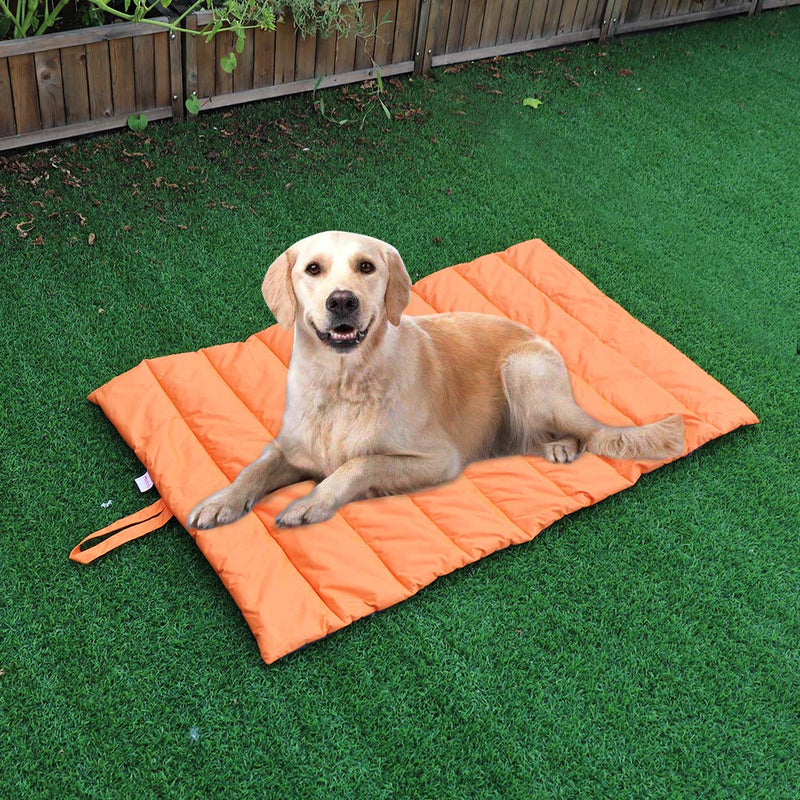 [Australia] - Didog Reversible Large Dog Bed Mat for Indoor Outdoor Use, Soft &Portable& Waterproof Dog Mat for Large, Medium, Small Dogs and Cats Orange 