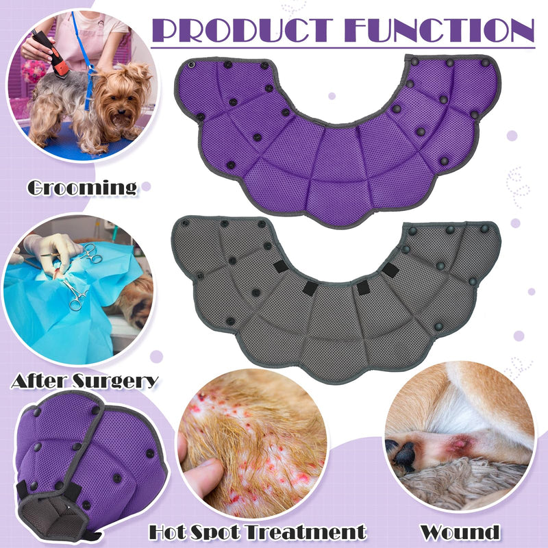 Neck Brace for Dogs, Neck Brace for Cats, Protective Dog Collar, Breathable Dog Collar for Small, Medium and Large Dogs, Adjustable Dog Recovery Collar After Surgery - Purple LL (Neck: 34-44cm/13.4-17.3in) - PawsPlanet Australia