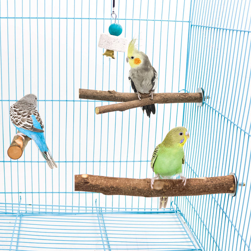 4 Pack Natural Wood Bird Perch for Bird Cages,Parrot Stand Perch Platform Exercise Playground Toys Paw Grinding Stick Perch Stand Cage Accessories for Budgies Cockatiel Conure Parakeet Lovebirds H01 - PawsPlanet Australia