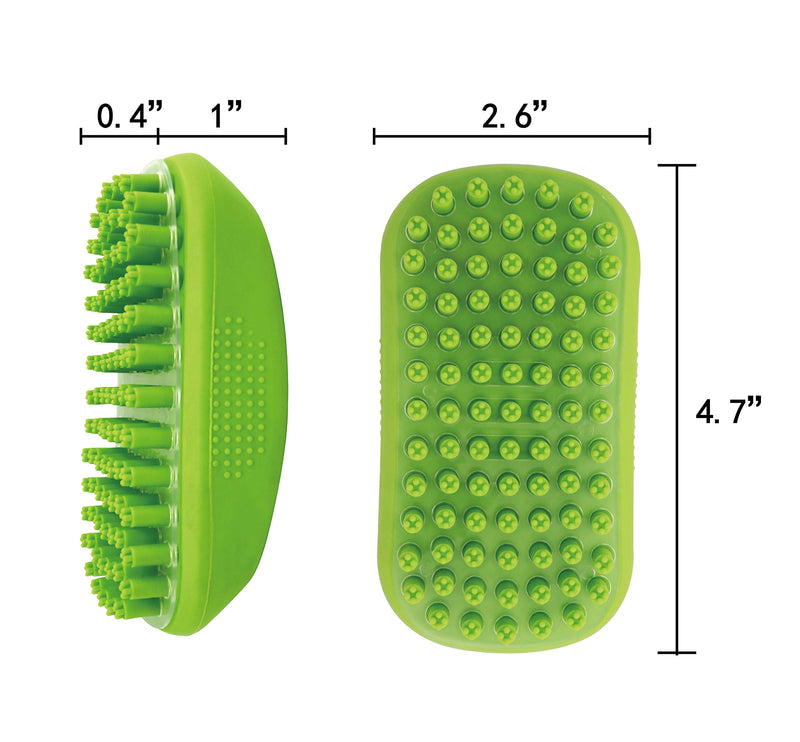 [Australia] - HOP Home of Paws Pet Shampoo Brush Soothing Massage Brush - Great Grooming Tool with Soft Rubber Bristles Curry Comb for Dogs & Cats Washing and Massaging 