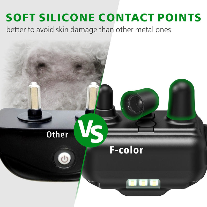 [Australia] - F-color Dog Training Collar, Range 2600ft Dog Shock Collar with Remote Rechargeable Waterproof with 4 Modes Light Beep Vibration Shock Collar for Medium Large Dogs Breed, 3 Pack 