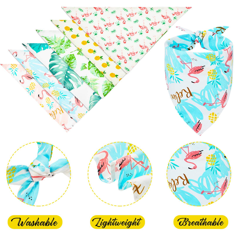 6 Pieces Summer Triangle Dog Bandana Hawaii Dog Bandana Flamingo Triangle Pet Bibs Reversible Dog Scarf Adjustable Washable Pet Kerchief (S) Small - PawsPlanet Australia