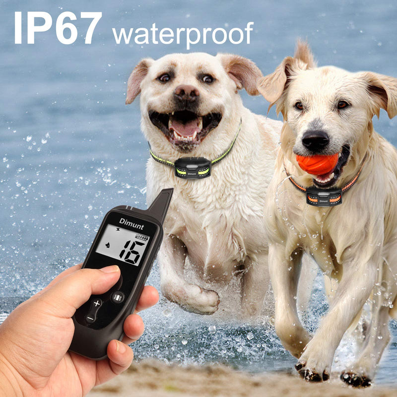 [Australia] - Dimunt Dog Training Collar - Rechargeable Dog Shock Collars with Remote IP67 Waterproof Shock Collar w/3 Training Modes, Beep, Vibration and Shock, 3350ft Remote Range Dog Collar 