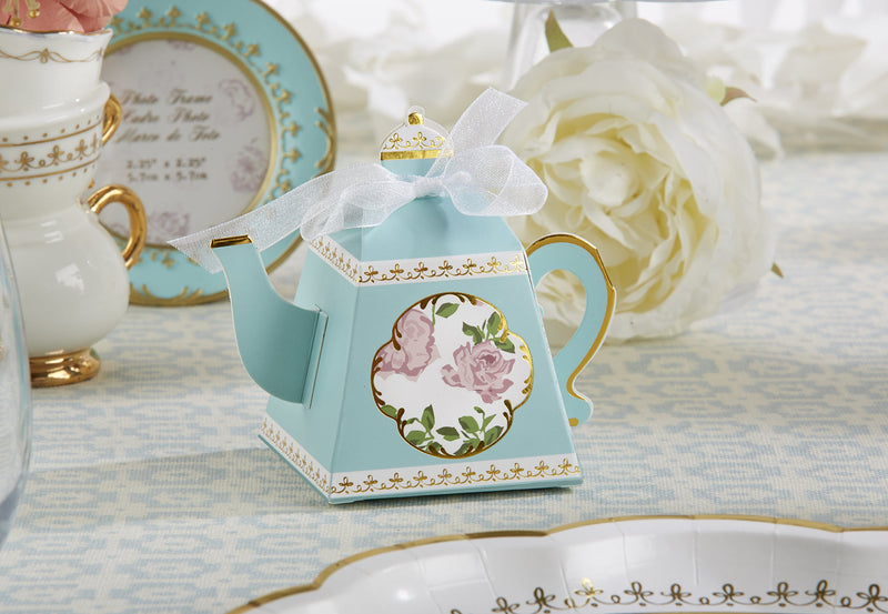 Kate Aspen Tea Time Teapot Favor Box (Set of 24) Blue Teapot Favor Boxes - PawsPlanet Australia