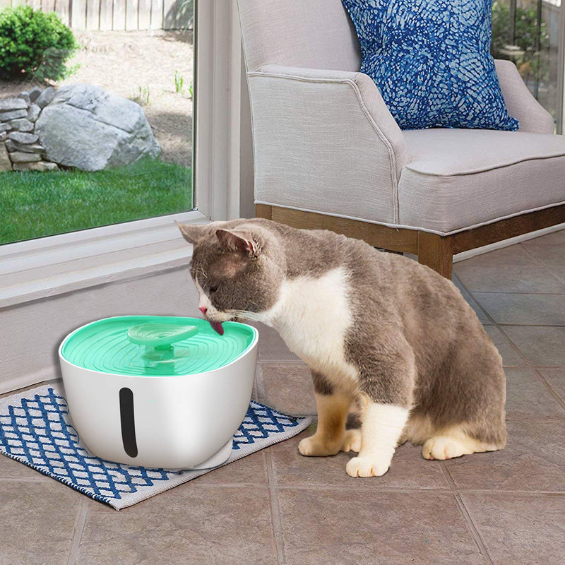 [Australia] - Pet Water Fountain Automatic Pet Filtered Water Dispenser with LED Light Silent Pump Easy to Clean Pet Smart Running Water Fountain for Dogs Cats Multiple Animals Green 
