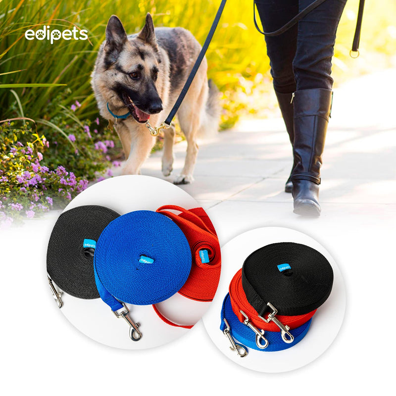 Edipets, drag leash for dogs, 1.5m / 3m / 5m / 10m / 15m, waterproof training leash for large to small dogs, robust dog leash (5 m, black) 5 metros - PawsPlanet Australia