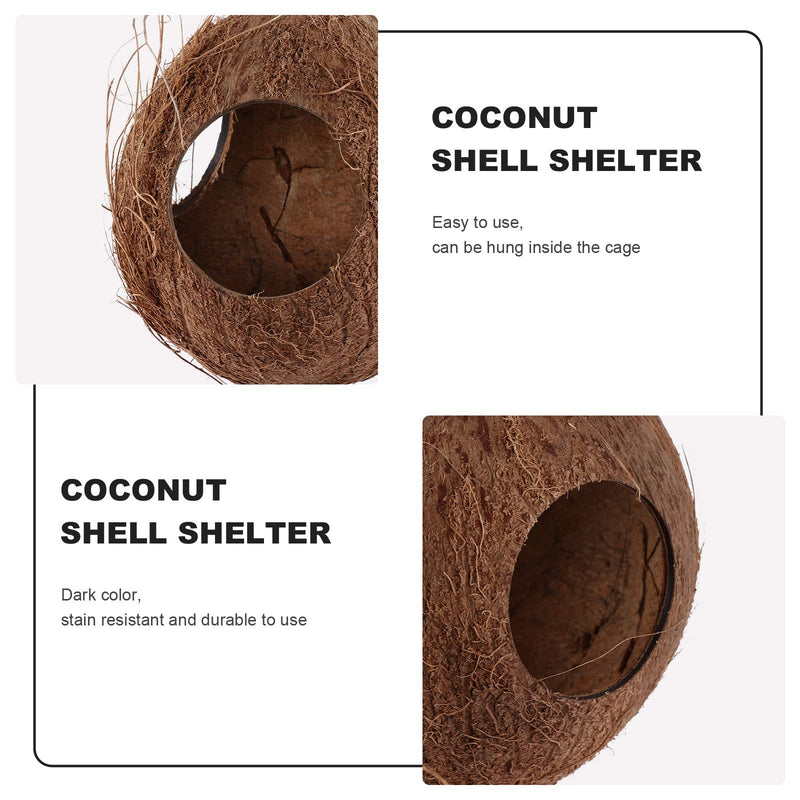 ULTECHNOVO Bird Hut Nesting Gecko Reptile Hideouts, Gecko Coconut Husk Hut Cave Habitat with Hanging Loop for Leopard Gecko Reptiles Amphibians and Small Animals - PawsPlanet Australia