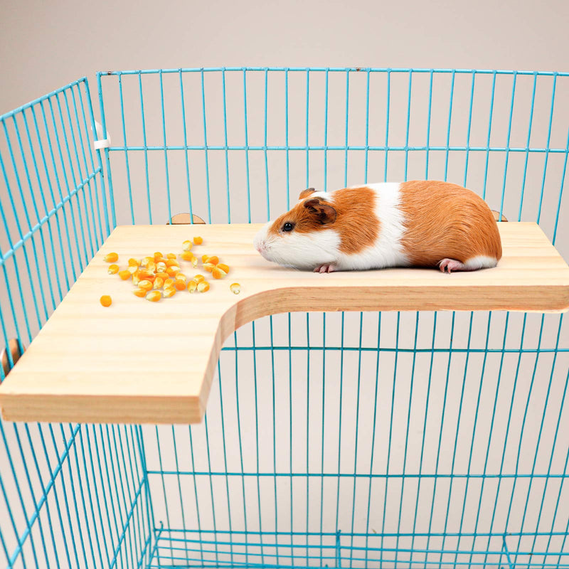 2 Pieces Hamster Wooden Platform Set, L-Shaped Pedal Wooden Platform & L-shaped Round Hole Wooden Platform with 8 Piece Sepak Takraw Chew Toys, Gerbil Chinchilla Guinea Pigs Parrot Stand Perch H01 - PawsPlanet Australia