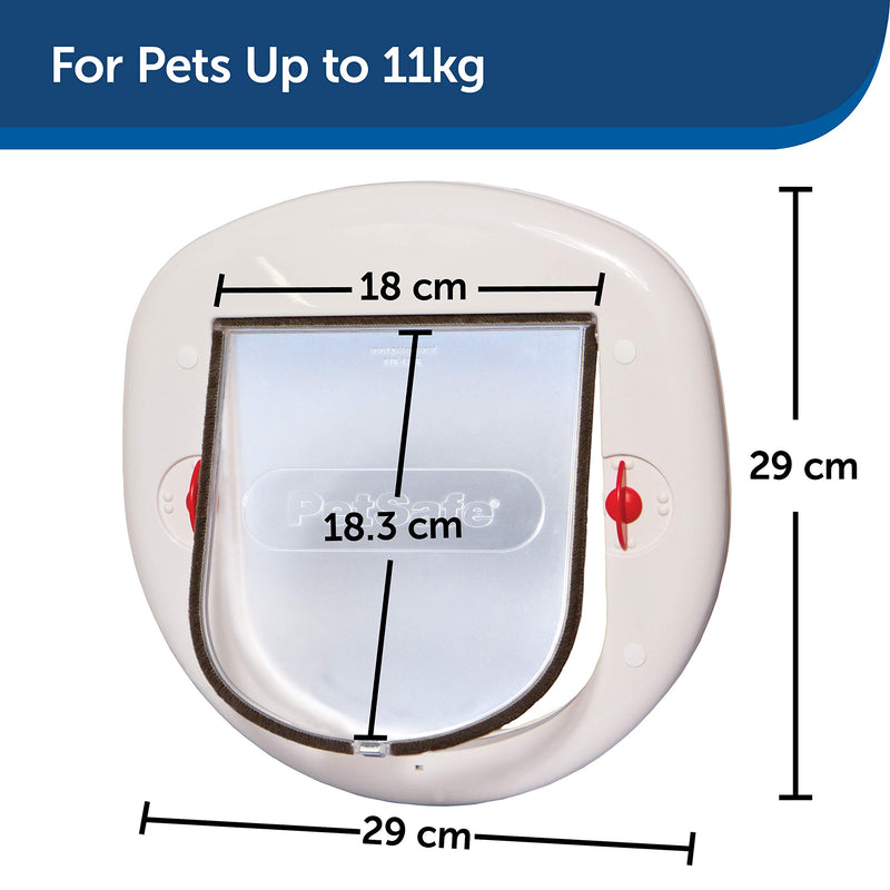 PetSafe Staywell Big Cat/Small Dog, Easy Install for Sliding Glass Doors, 4 Way Manual Lock, Tinted Flap - White - PawsPlanet Australia
