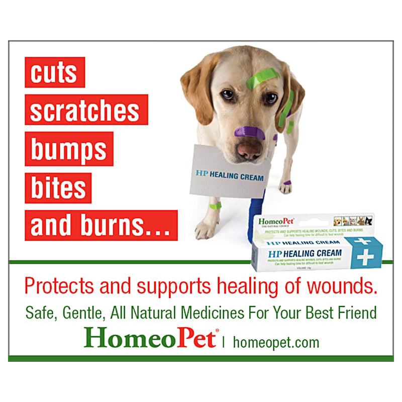 HomeoPet HP HEALING CREAM - 100% Natural Pet Medicine. Topical ointment for wounds, cuts, bites, burns, skin irritations, surface tissue damage. Animals of all ages. Patented formula 1 white - PawsPlanet Australia