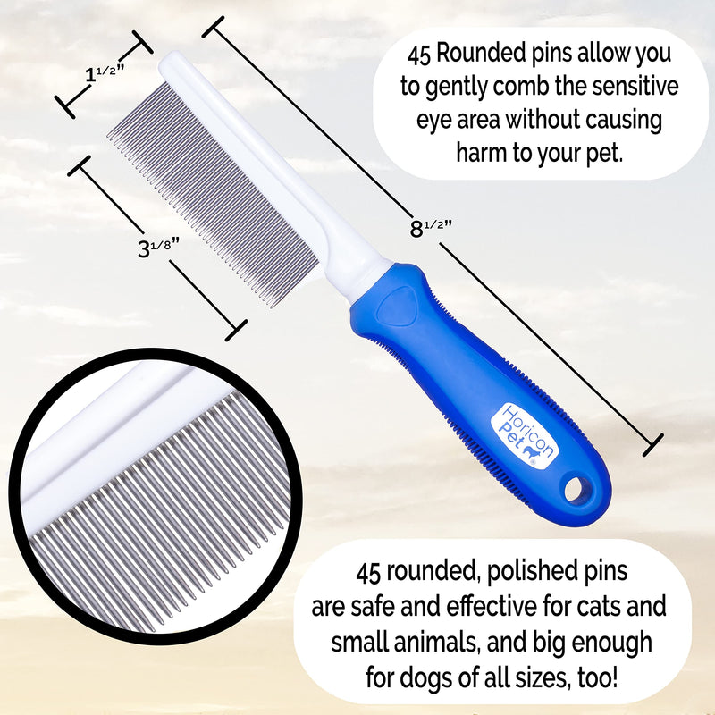 Horicon Pet 45 Pin Face & Finishing Comb With Stainless Steel Metal Teeth - Dogs, Cats & Small Animals for Removing Matted Fur, Knots & Tangles - PawsPlanet Australia