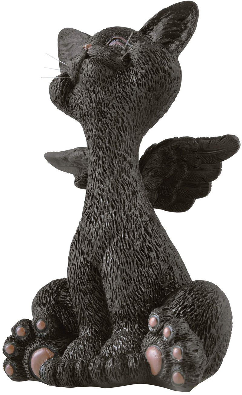 [Australia] - JFSM INC. Bereavement Memorial Black Cat Angel Figurine with Angel Wings Cat Loss Sympathy Gift - Happy Cat Collection - Cat Bereavement Gifts, Cat Memorial, Cat Loss Gifts, Cat Lover Gifts 