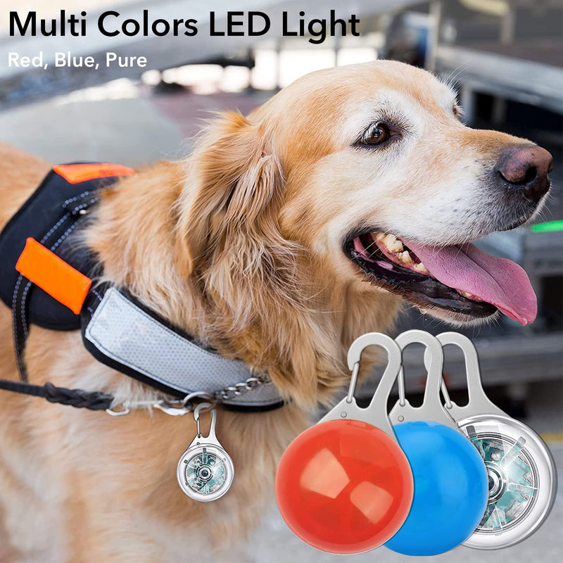 Homeet Dog Safety Flashing Light Clip-On LED Light Pendant Pet Light Collar with 3 Flashing Modes Safety Light for Dog Safety Pack of 3 - PawsPlanet Australia
