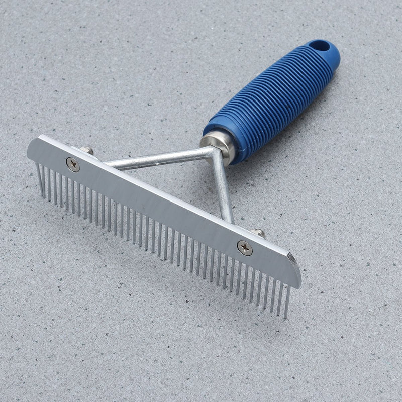 [Australia] - UEETEK Pet Dog Cat Slicker Brush Stainless Steel Grooming Comb Single Row Comb for Dogs Puppy Cats (Blue) 