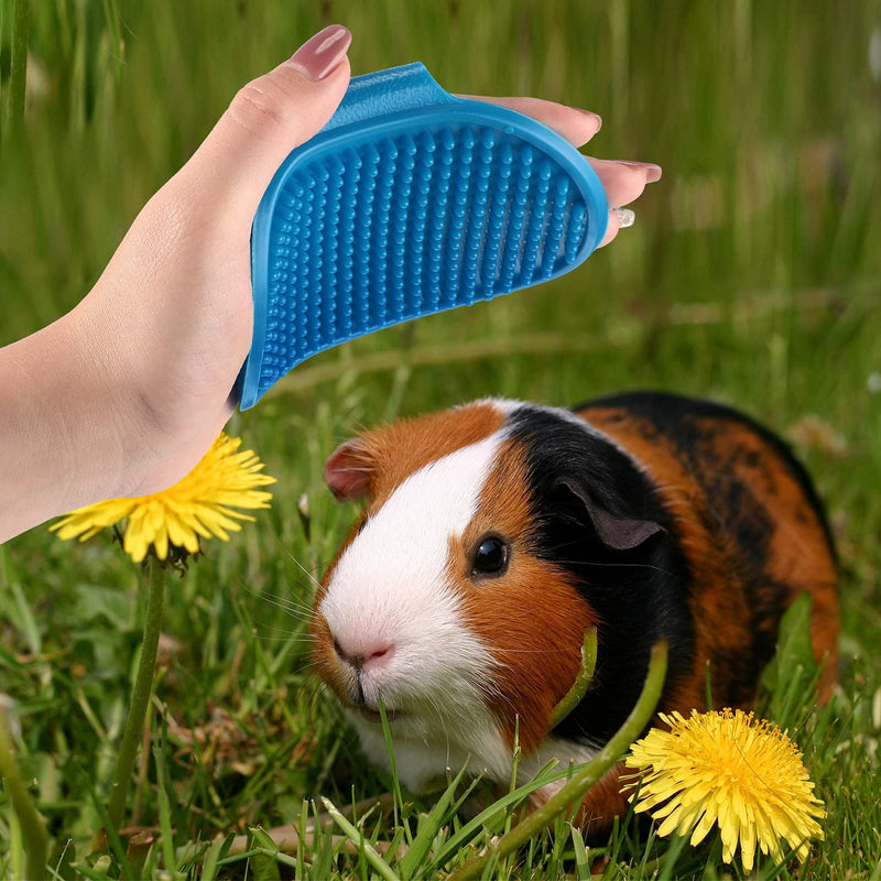 3 Pieces Rabbit Bunny Grooming Brushes Pet Bath Brush Massage Combs Hand Brushes with Adjustable Hand Strap for Rabbit and Guinea Pig - PawsPlanet Australia