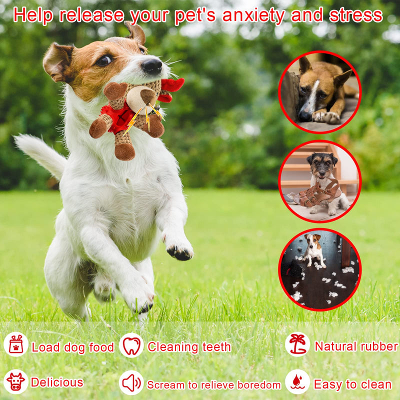 Chew toy for dogs, Christmas toy for dogs, squeak toy dog with cattle scent, interactive natural rubber dog toy for small and medium dogs, aggressive chewing Christmas moose - PawsPlanet Australia
