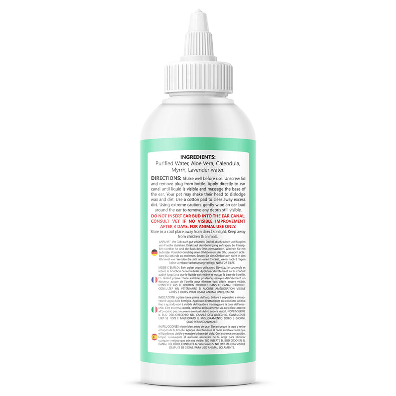 Pets Purest Dog Ear Cleaner - UK Vet Recommended Ear Drops for Dogs to Stop Head Shaking, Itchy Ears and Smelly Wax. 100% Natural Anti Viral Anti Fungal Cleaning Solution - 250ml - PawsPlanet Australia