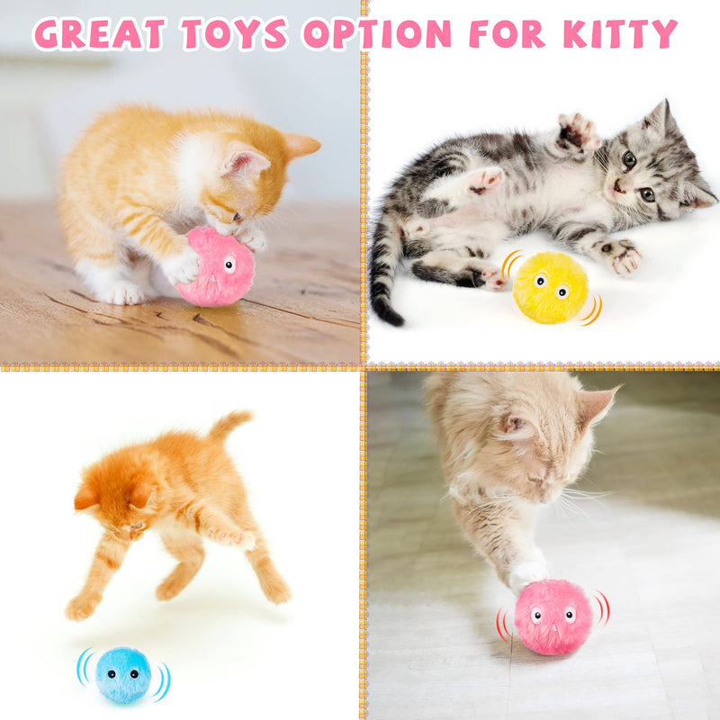 JXFUKAL Cat Balls Toy, 3PCS Cartoon Fuzzy Balls with Lifelike Animal Chirping Sound, Soft & Lightweight, Kitty Chewing Kicker Toys Interactive Cat Toys for Indoor Cats & Kitten Cat Accessories - PawsPlanet Australia