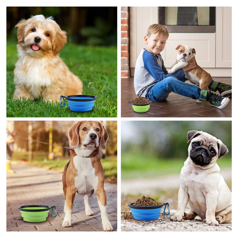 SOSPIRO 2Pcs Collapsible Dog Bowl with Lid 450ML Portable Pet Feeding Watering Travel Bowl Foldable Silicone Pet Bowl for Small Pets Dogs Cats Travel Camping Walking - PawsPlanet Australia