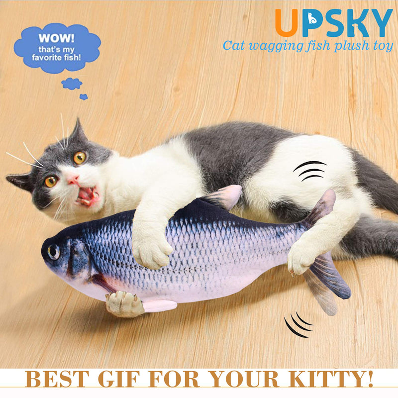 UPSKY Electric Moving Fish Cat Toy, Realistic Plush Simulation Electric Wagging Fish Cat Toy Catnip Kicker Toys, Funny Interactive Pets Pillow Chew Bite Kick Supplies for Cat Kitten Kitty Carp - PawsPlanet Australia