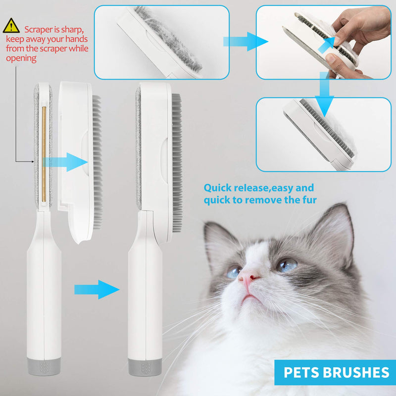 4 in 1 Pet Hair Remover, Reusable Double-Sided Dog and Cat Hair Brush, Pet Hair Lint Roller, Travel Lint Brush Removes for Clothing, Used for Bedding, Sofa, Carpet, Clothes 4in1 Brush - PawsPlanet Australia