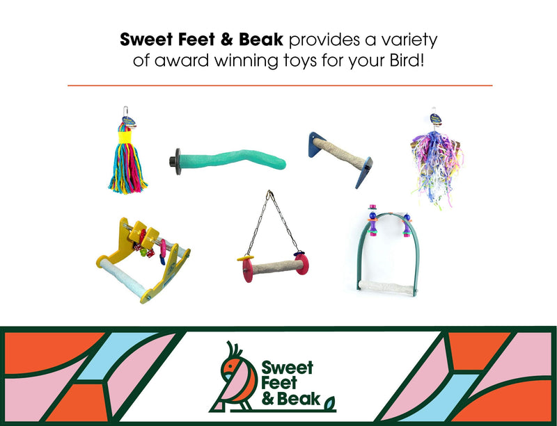 Sweet Feet and Beak Comfort Grip Safety Perch for Bird Cages - Patented Pumice Perch for Birds to Keep Nails and Beaks in Top Condition - Safe Easy to Install Bird Cage Accessories X-Small 4.5" Blue - PawsPlanet Australia