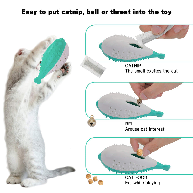 EKKONG Cat Catnip Toys, Interactive Cat Toys, Kitten Chew Toys for Teeth Cleaning Dental Care, Perfect for Biting, Kicking and Chewing (2 PCS) - PawsPlanet Australia