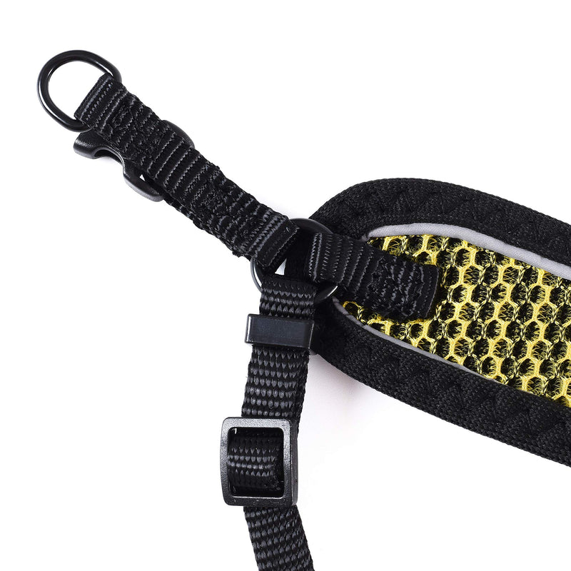 Mile High Life | Breathable Hive Mesh Vest Harness | No Pull Harness with Adjustable Straps | Easy Step in Harness with Reflective Bound Hem | Small Medium Dogs | S | Yellow 1 S Chest Size (14"-17") Yellow1 - PawsPlanet Australia