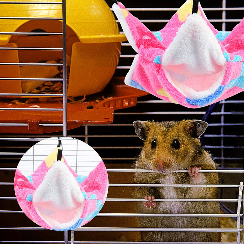 2 Packs Hamster Cage Guinea Pig Cage Accessorie, Ferret Cage Toys Hammock Hamster Bed Rat Hamster Bed Hamster Cages Accessories, Ferret Hammock Guinea Pig Hammock Chinchilla Toys for Small Pets Pink - PawsPlanet Australia