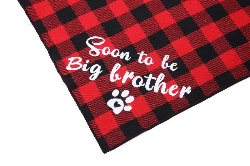 JPB 2 Pack Sooner to be Big Brother Dog Bandana,Pet Baby Announcement Plaid Scarf Gender Reveal Accessories - PawsPlanet Australia