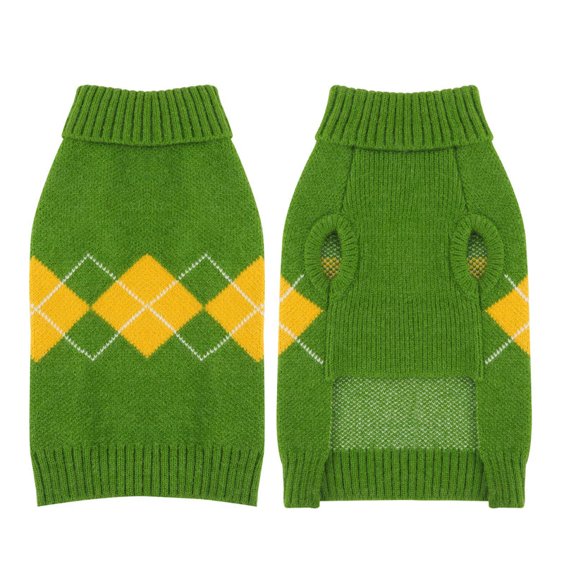 Dog Sweater Vest Knitted Winter Sweater, Winter Warm Dog Cat Sweater Clothes Pet Coat Costume Puppy Sweater, Winter Dog Clothes Pet Sweater for Puppies Small Dogs,Green S Green - PawsPlanet Australia