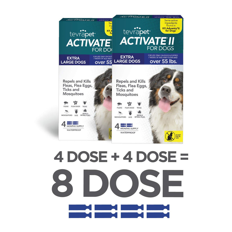 TevraPet Activate II Flea and Tick Prevention for Dogs | All Dog Sizes | 8 Months Supply | Medicine for Treatment and Control | Topical Drops (X-Large 55+ lbs) - PawsPlanet Australia