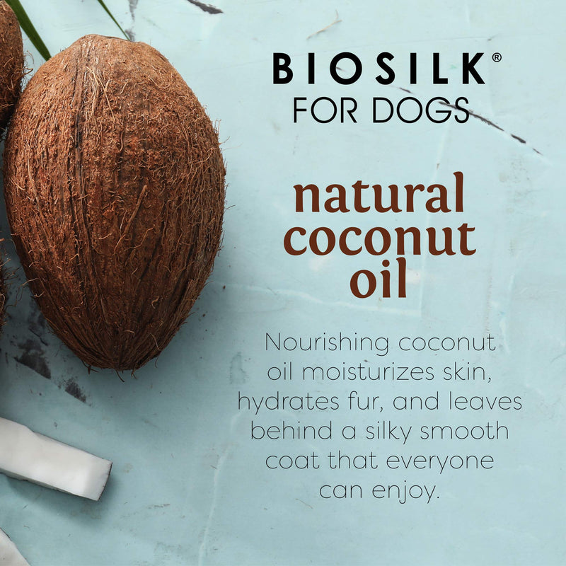 BioSilk for Dogs Silk Therapy Dog Shampoo with Organic Coconut Oil | Coconut Dog Shampoo, Sulfate and Paraben Free Conditioner - PawsPlanet Australia