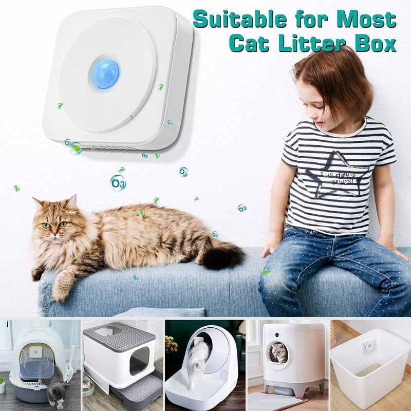 Cat Litter Deodorizer, RundA Smart Unscented Litter Box Pet Odor Eliminator 80% Deodorization & 99.9% Dust-Free, Electric Odor Remover for Cat Litter Box, Bathroom, Wardrobe, Kitchen, Toilet - PawsPlanet Australia