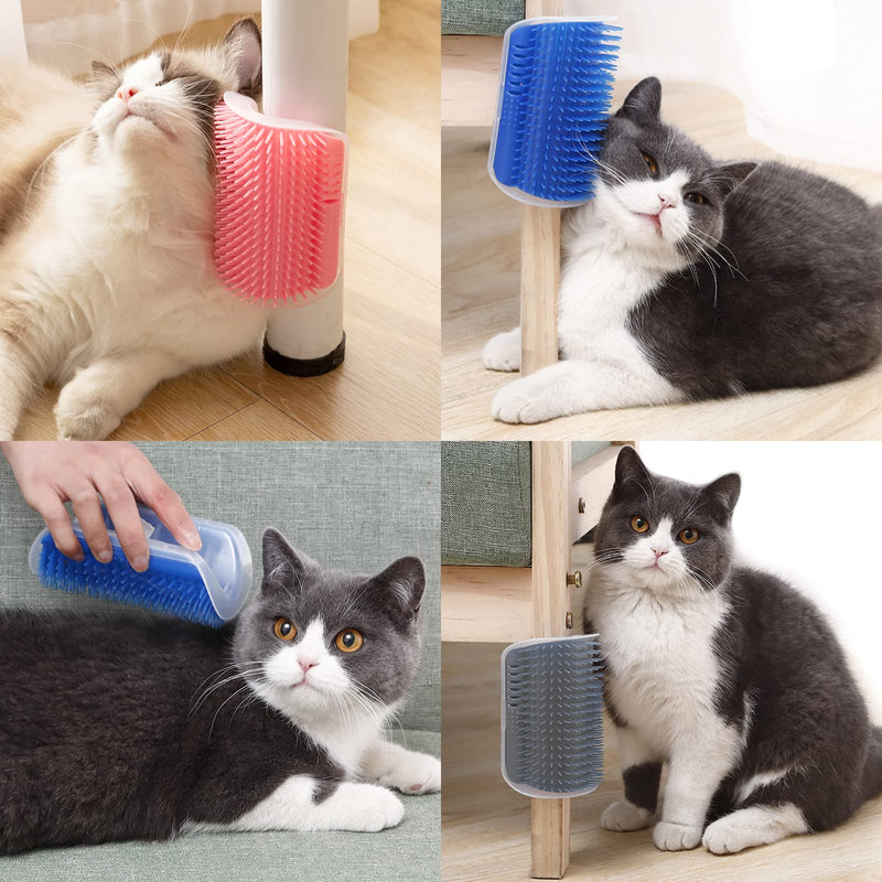IBLUELOVER 3Pack Cat Self Groomer Wall Corner Grooming Brush Massage Brush Toy Cat Grooming Scratcher Wall Corner Groomer Comb with Catnip for Short Long HairCat Kitten Puppy - PawsPlanet Australia