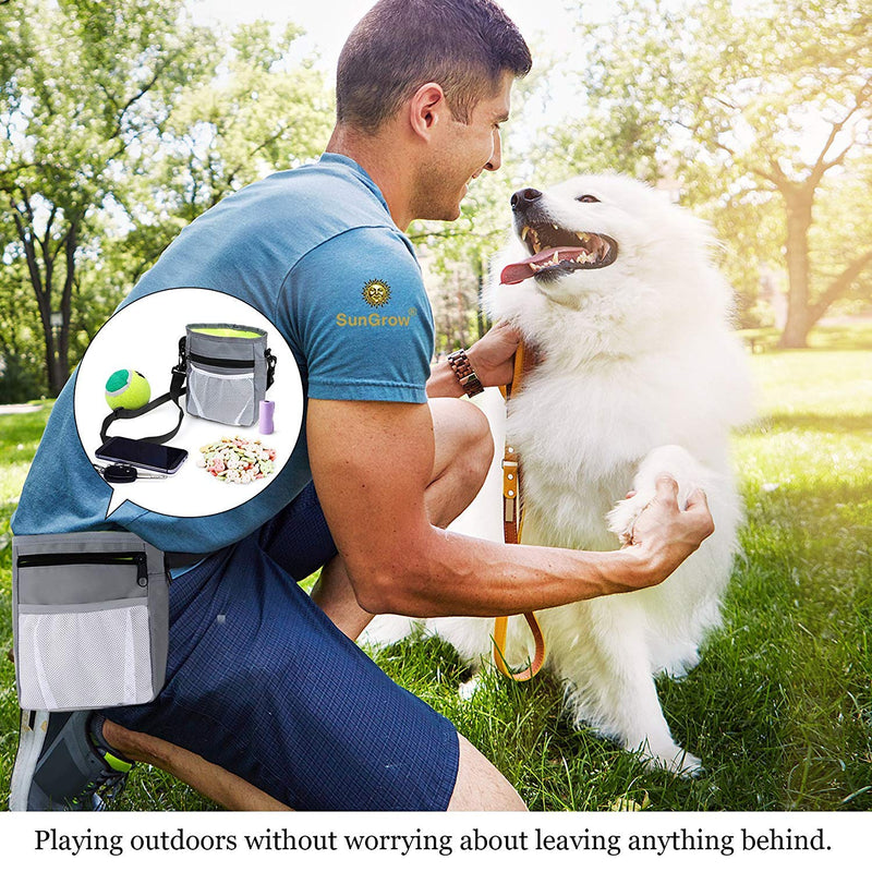 SunGrow Dog Treat Training Pouch, All-In-One Lightweight Training Bag for Treats, Kibbles, Toys & Accessories, Multi-wear & Weather-Proof, 1 pc - PawsPlanet Australia