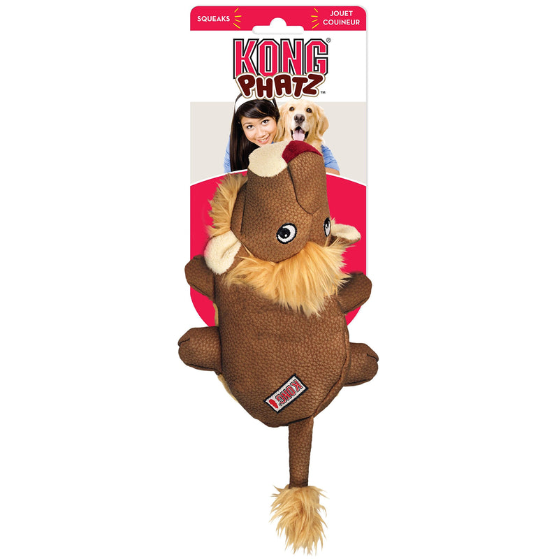 KONG - Phatz Lion - Durable Dog Plush Toy with Squeaker - For Medium Dogs - PawsPlanet Australia