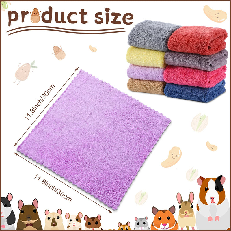 8 Pieces Guinea Pigs Blankets Guinea Pig Accessories Hamster Fleece Cage Liners Small Animal Bedding Mats Bathe Towels Warm Blankets for Guinea Pig Hamster Ferrets Chinchillas Hedgehogs - PawsPlanet Australia